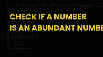 Check if a number is an abundant number