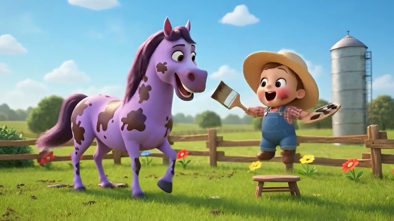 Цветные звери на ферме 🎨🐮🌈 | Развивающий мультфильм для детей и учим цвета