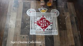 Swastik Kolam Design // Swastik Kolam For Festive Occasion // Dotted Kolam Design // Diya Kolam