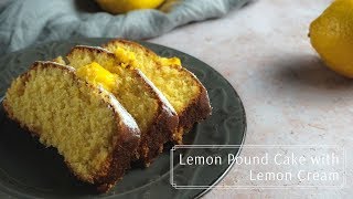 Easy lemon pound cake with cream