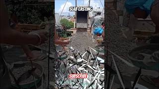 slab casting process #construction #concrete #civilengineering #shorts #youtubeshorts
