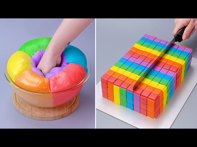 Oddly Satisfying Rainbow Cake Decorating Compilation | Chocolate Cakes | Fancy Cake Decoration Ideas class=