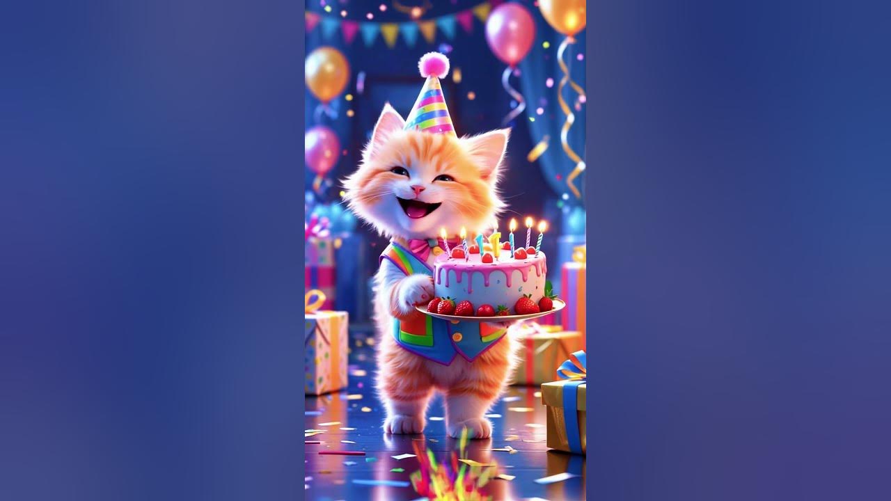 Happy Birthday Cat Song, Happy Birthday To You #cat #cutecat #happybirthday #catsinging