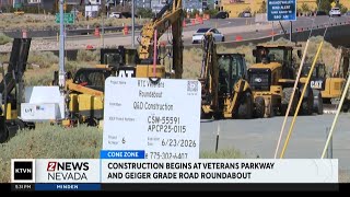 Construction begins on Veterans Roundabout in south Reno