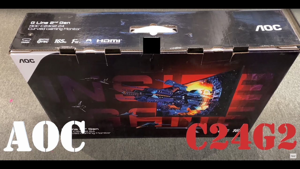 Aoc C24g2 24inch 165hz Curved Gaming Monitor Unboxing Youtube