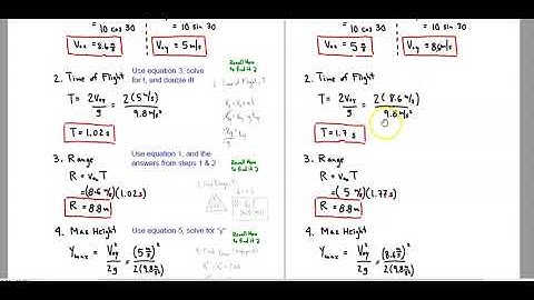 2D #3.  Comparison of Projectiles w Complementary Angles