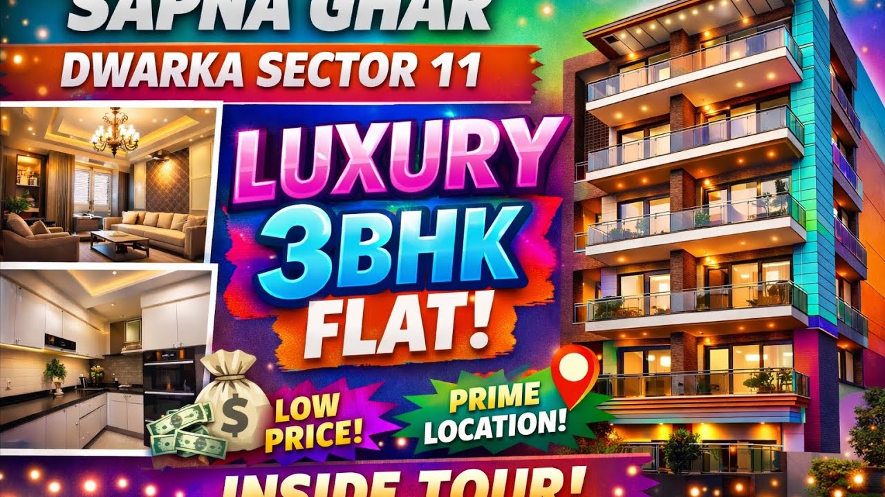 🏡Luxury 3BHK Flat in Dwarka Sector 11 😍 | Sapna Ghar Full Tour✨✨