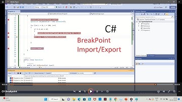 Debug in C# using breakpoint .Import and Export breakpoint in C#. Conditional debug & add log trace