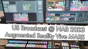 NAB2023 AR workflow featuring HTC Vive MARS, Aximmetry, vMix, Skaarhoj, Switchblade, Zanus, and AIDA