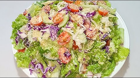 Cách làm SALAD TRỘN SỐT MÈ RANG cực ngon đơn giản - Bếp Nhà Hoàng