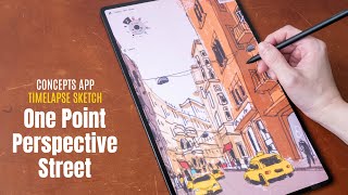 How to draw a busy street scene with Concepts app screenshot 5