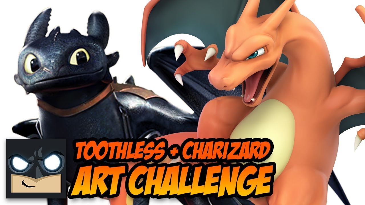 ART CHALLENGE | TOOTHLESS + CHARIZARD FUSION - YouTube