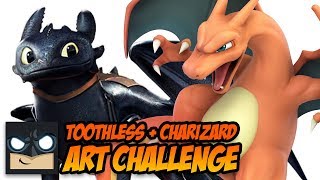 art challenge toothless charizard fusion