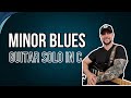 Expressive minor blues guitar solo instrumental