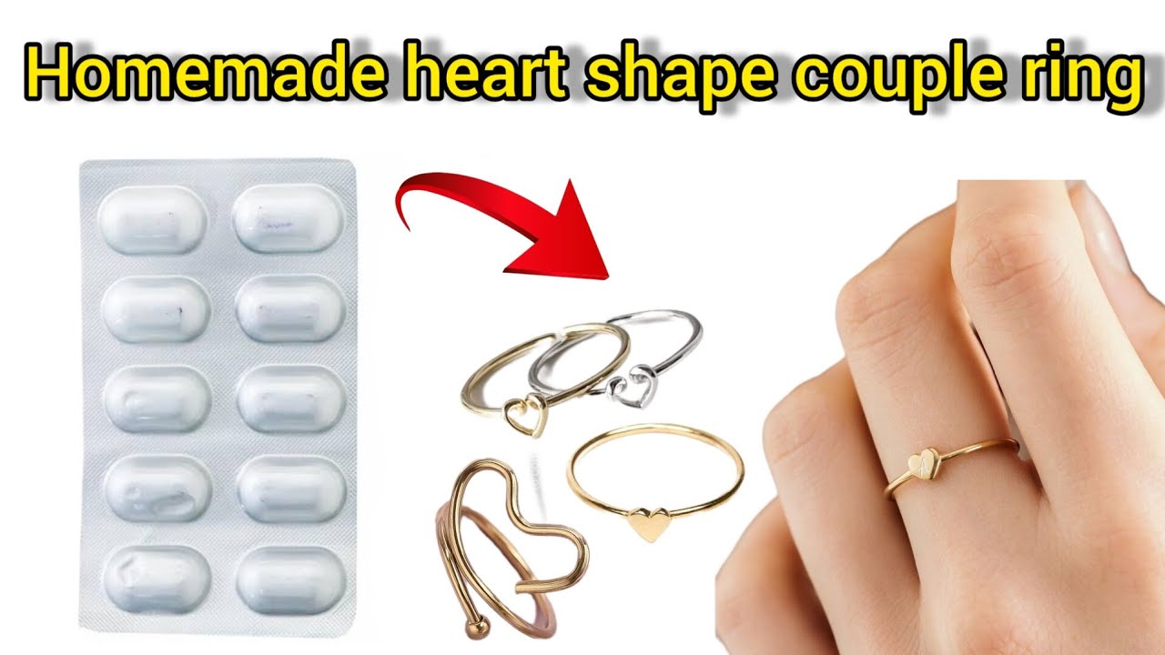 Matching Homemade Rings Homemade heart shape couple ring 😍🥰/how to make couple matching ring at ...
