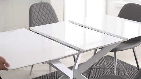 Lira 4 Seat White High Gloss Extending Dining Table from Furniturebox UK