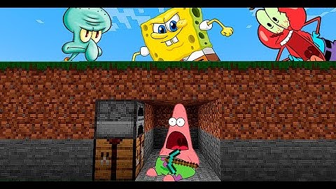 Minecraft Speedrunner Patrick VS 3 Hunters - SpongeBob Animation