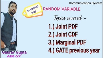 Random Variable (part-4)|Joint PDF & CDF| GATE QUE| MATHEMATICS|COMMUNICATION|CAREER EASY
