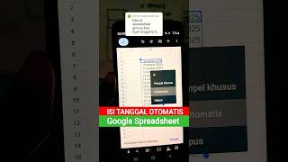 cara isi tanggal otomatis di HP excel google spreadsheet #spreadsheets #googlesheets