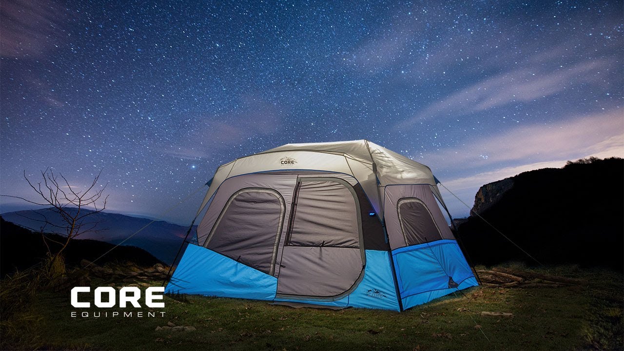Core Equipment 10 Person Lighted Instant Tent with Screen Room 