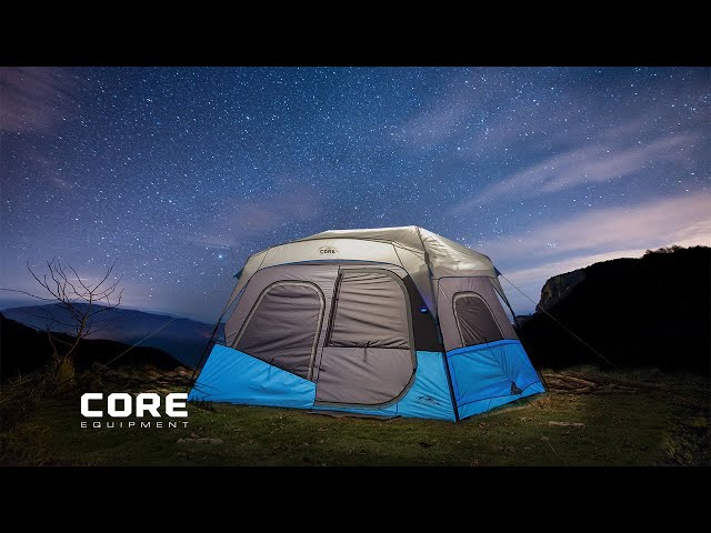 CORE Equipment 6 Person Lighted Instant Cabin Tent Setup 