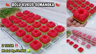 2 TELUR‼️Bisa Bikin Ide Jualan BOLU KUKUS SEMANGKA Modal Ekonomis😉Hasilnya Enak Banget#idejualanbolu