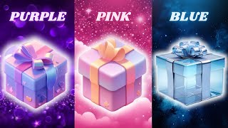 Choose Your Gift🎁💖 || 3 Gift Box Challenge Purple, Pink & Blue #giftboxchallenge #chooseyourgift