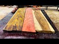 Great Woodworking Making Strong Dining Table Design | Monolithic Ebony &amp; Red Wood Woodworking Skills