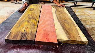 Great Woodworking Making Strong Dining Table Design | Monolithic Ebony & Red Wood Woodworking Skills