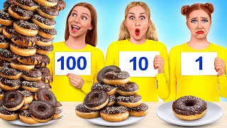 تحدي 1, 10 أو 100 طبقة من الطعام | التحدي المجنون Multi DO Challenge