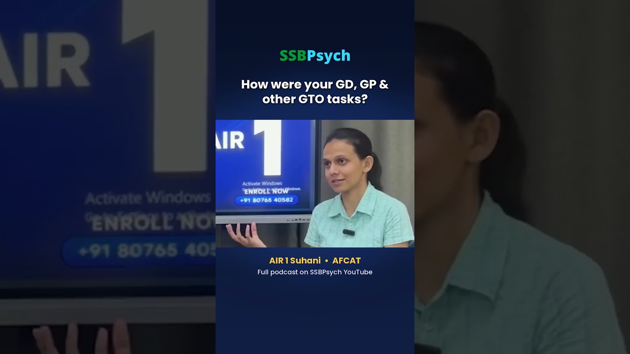 GD, GPE & GTO Tasks | AIR 1 Suhani SSB Experience #Shorts