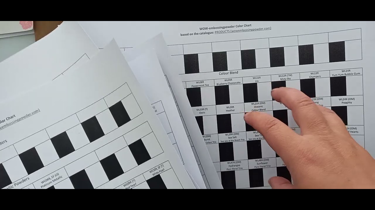 farvekort til wowembossingpulver