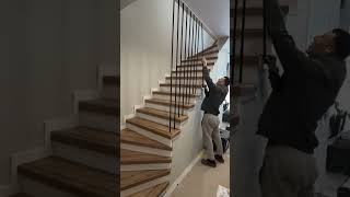 the process of installing iron on house stairs #construction #iron #stairs #popular #shorts