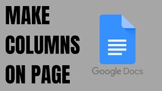 How to make columns on part of page in Google Docs Wealth