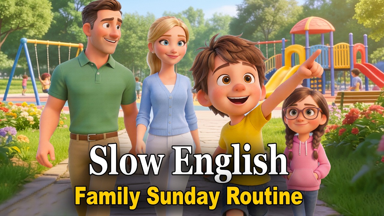 Family Sunday Routines | Easy English Listening Practice (A2 Level)