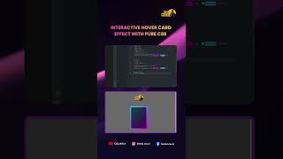 Interactive Hover Card Effect with Pure CSS  #hovereffect #carddesign #cssanimation #coding #shorts