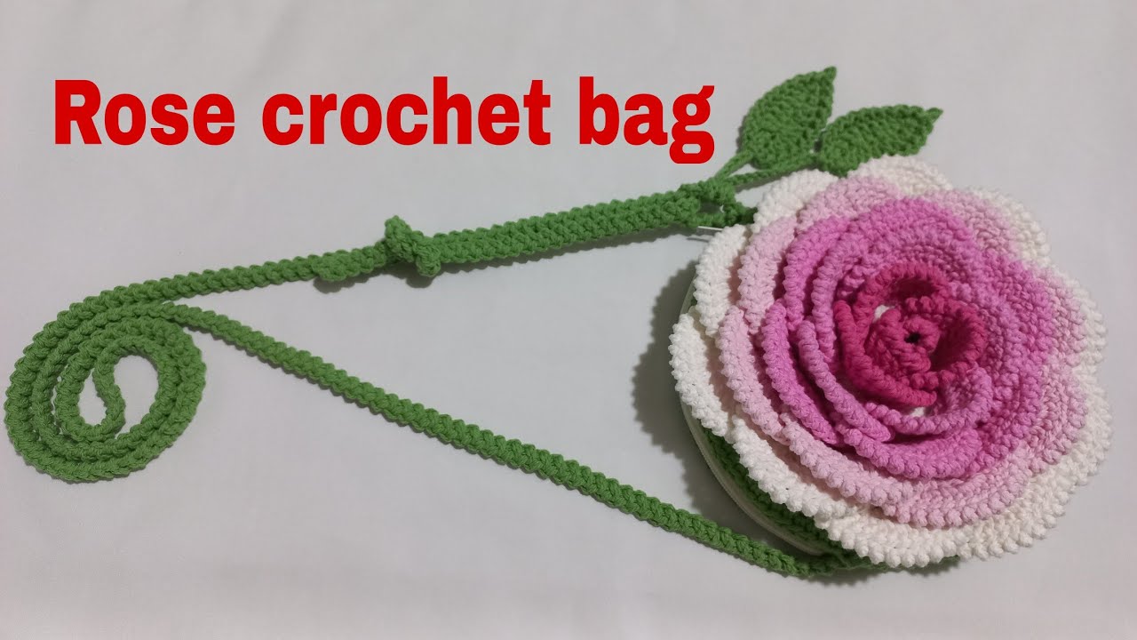 Crochet flower bag_สอนถักกระเป๋าโครเชต์_ใส่ซิปใส่ซัปใน