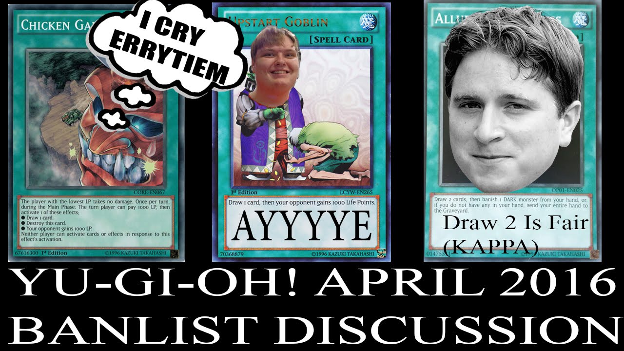 1337SP33D's Yu-Gi-Oh! TCG April 2016 Banlist Discussion