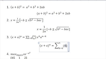 How to insert and type Mathametical Equation in MS Word 2007/2010