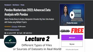 Different Types of Files or Sources of Datasets in Real World | Different Dataset in Pandas | Pandas
