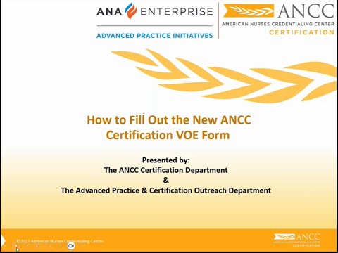 How To Fill Out The New ANCC VOE Form | ANCC