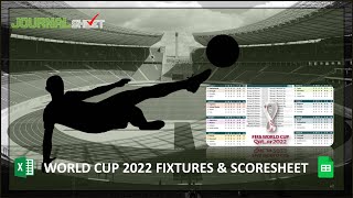 FIFA World Cup 2022 Qatar Schedule and Scoresheet with Automated Group Standings and KO Brackets screenshot 3