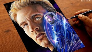 Captain America Drawing - The First Avenger | Chris Evans | Pritam Saha Arts