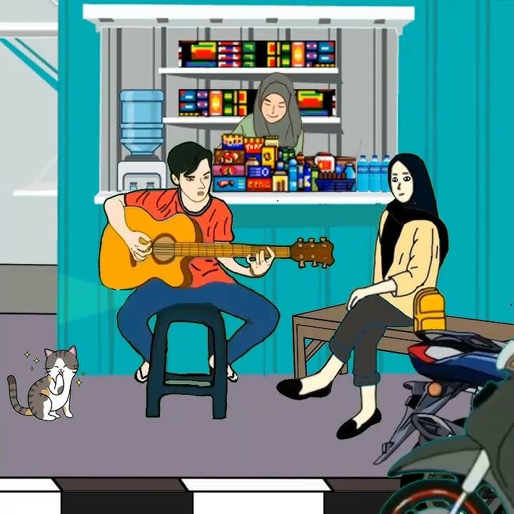 Story Wa Animasi kekinian main gitar Lagu Bikin Baper anak muda main gitar #shorts