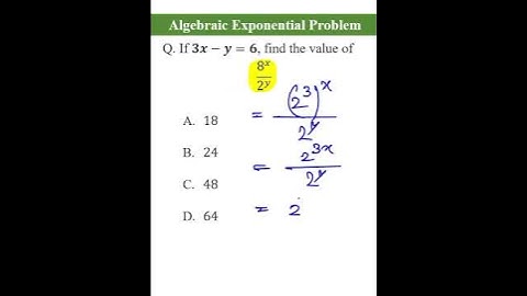 Algebraic Exponential Problem || Mathematics || Algebra #shorts #maths #algebra #equation