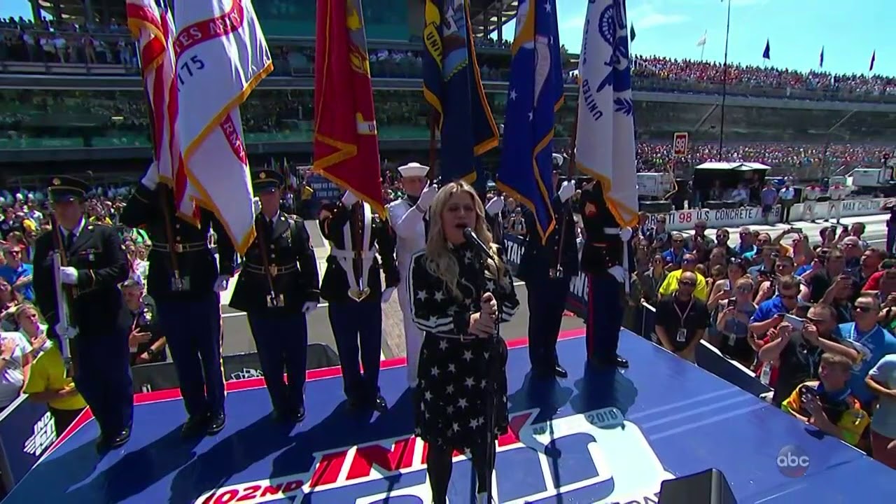 Kelly Clarkson National Anthem Indianapolis 500 YouTube