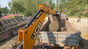 JCB Backhoe Loader 3DX Machine And Tripper Truck Video 2025 @droneplanet2040