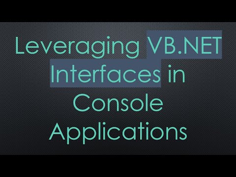 Leveraging VB.NET Interfaces in Console Applications