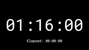 76 Minutes Countdown Timer Clock With Elapse Time and Loud Alarm In The End (HD - 1080p)
