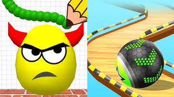 Draw To Smash Logic Puzzle VS Going Balls Satisfying ASMR Gameplay (Android, ios) (New Update)